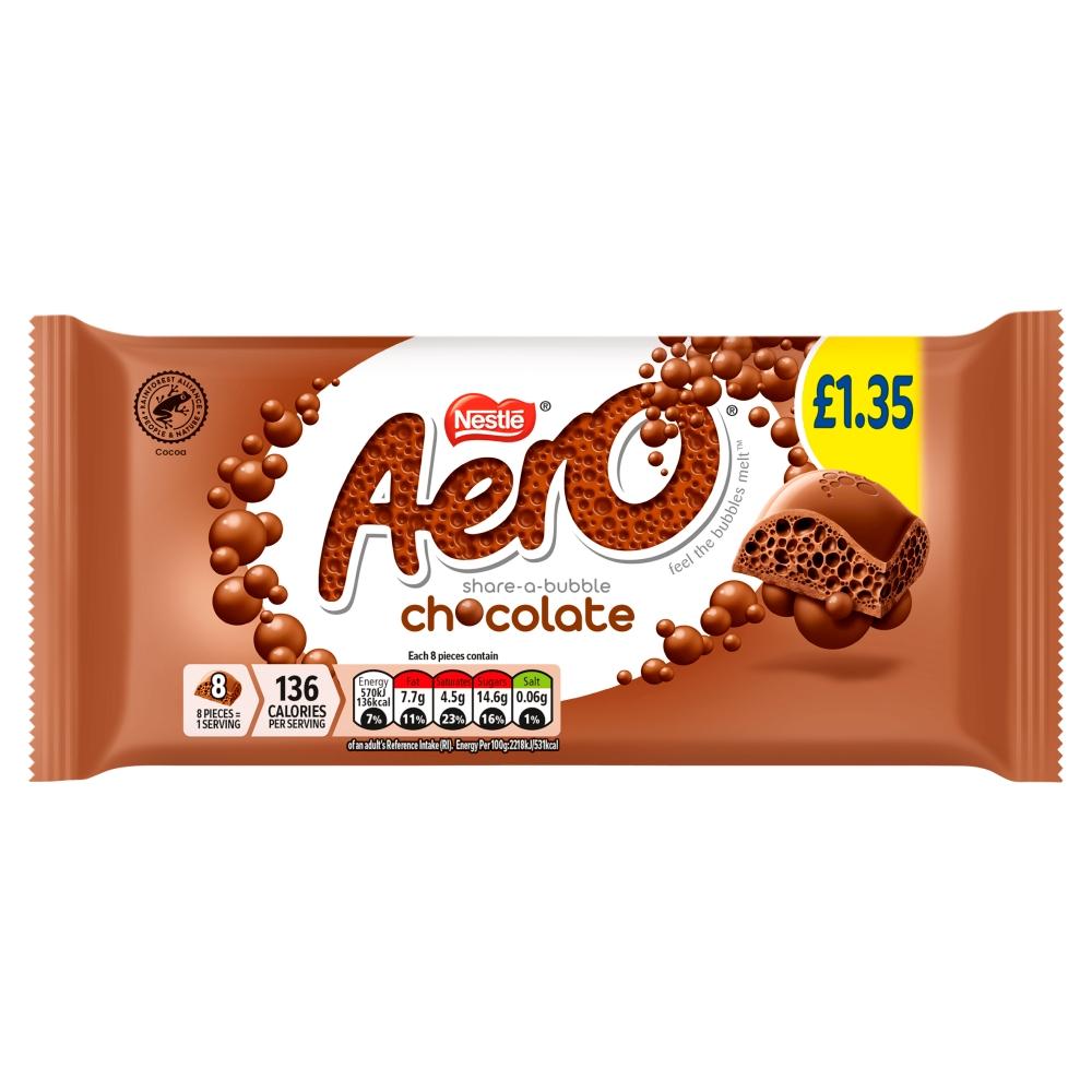 AERO MILK CHOCOLATE SHARING BAR 90G (£1.35) – 15 X 90G BARS - 0