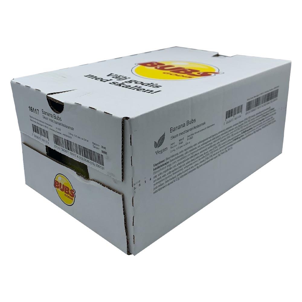 BUBS BANANA & CARAMEL FOAM SWEETS 2.8KG BAG – 1 X 2.8KG BOX