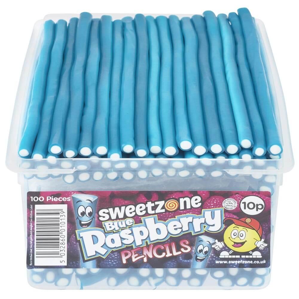 SWEETZONE BLUE RASPBERRY PENCILS TUB – 1 X 1.1KG TUB - 0