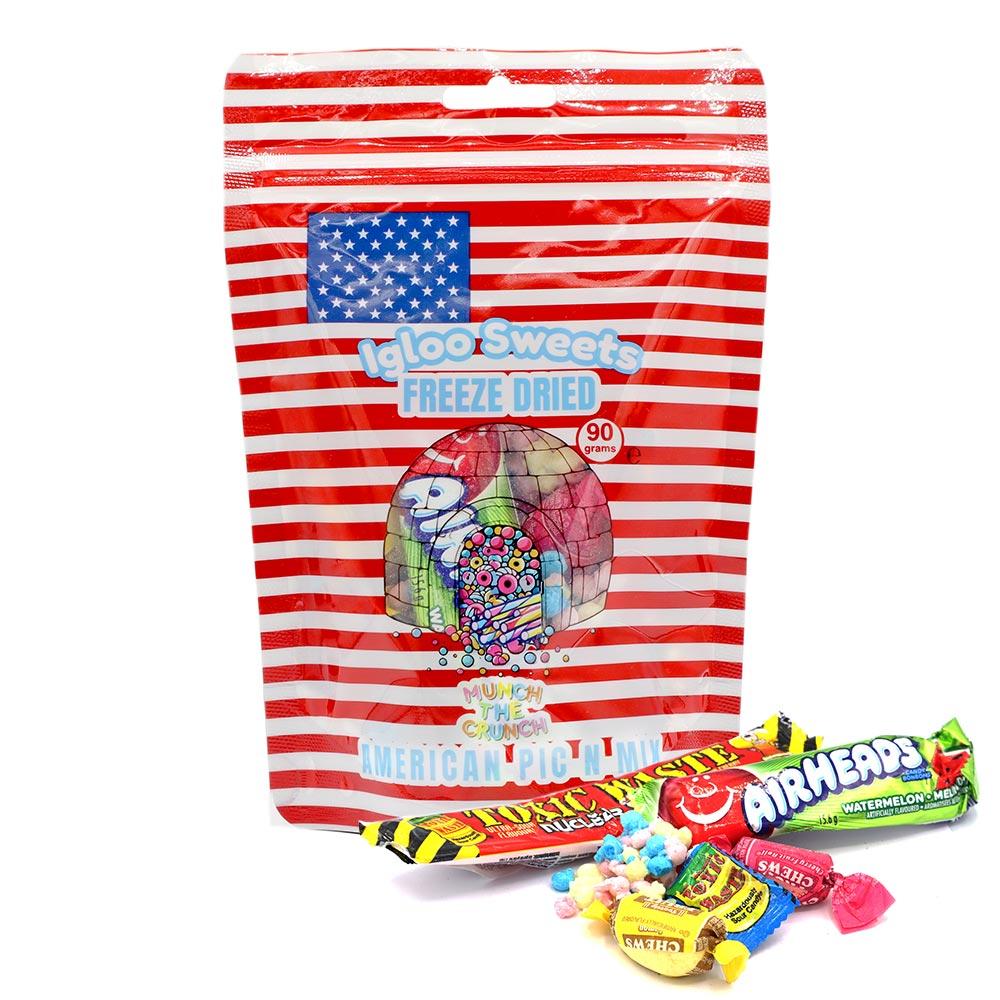 IGLOO AMERICAN PIC N MIX FREEZE DRIED SWEETS 90G POUCH – 10 X 90G POUCHES