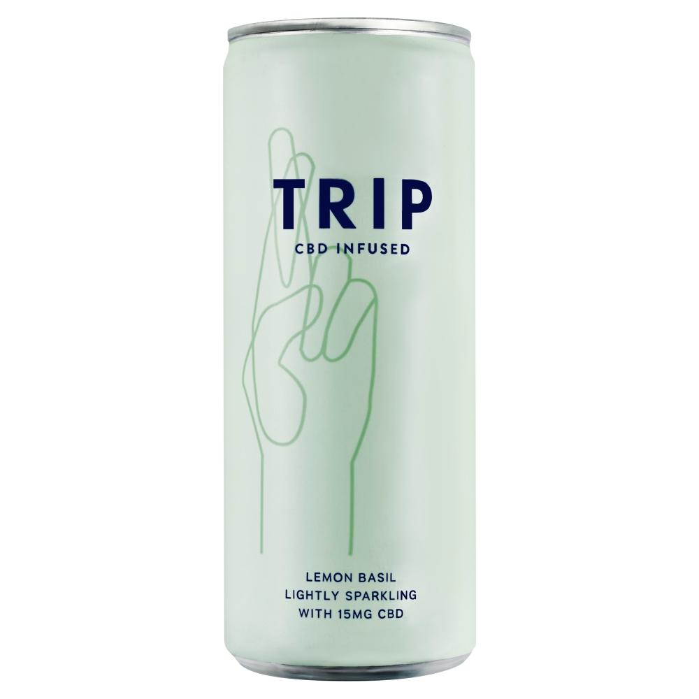 TRIP CBD INFUSED LEMON BASIL DRINK 250ML CAN – 12 X 250ML CANS - 0