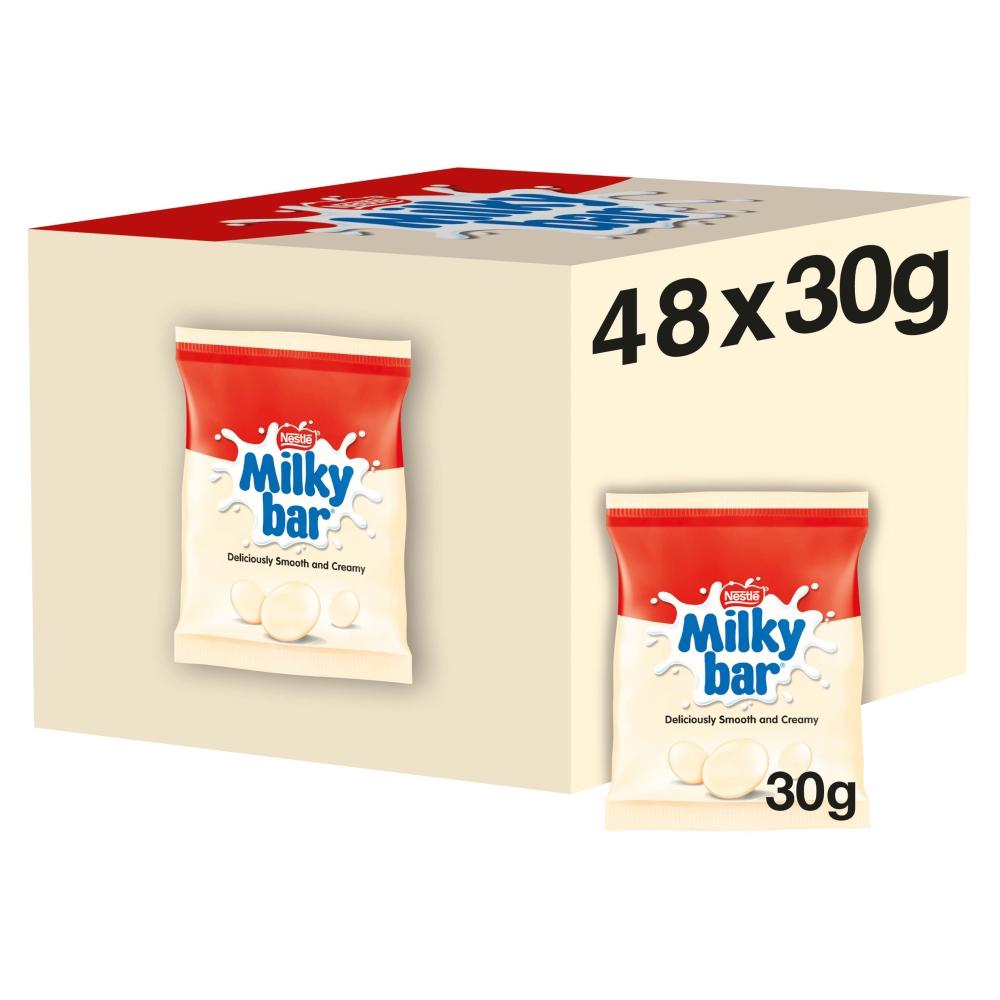 MILKYBAR WHITE CHOCOLATE BUTTONS 30G BAG – 48 X 30G BAGS