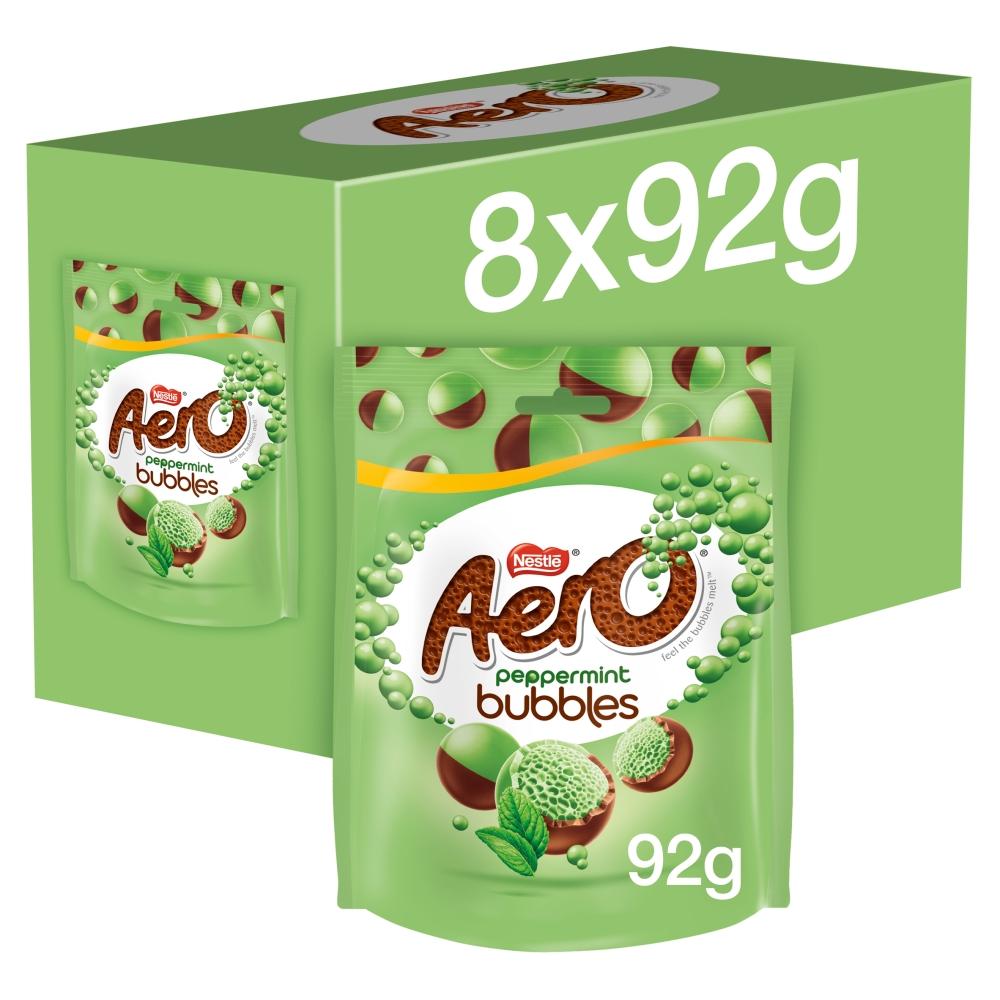 AERO BUBBLES PEPPERMINT MILK CHOCOLATE 92G BAG – 8 X 92G BAGS