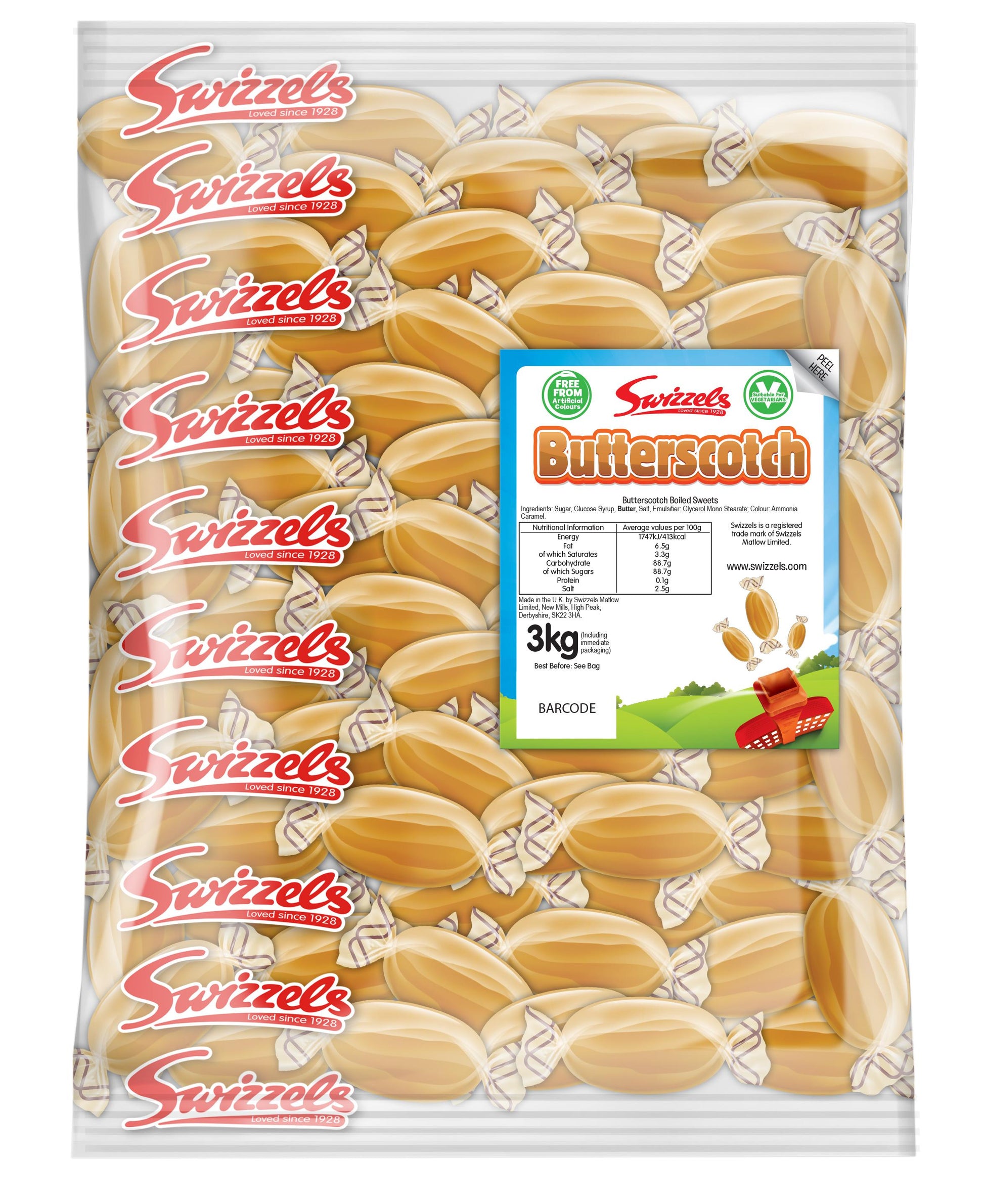 SWIZZELS BUTTERSCOTCH 3KG BAG