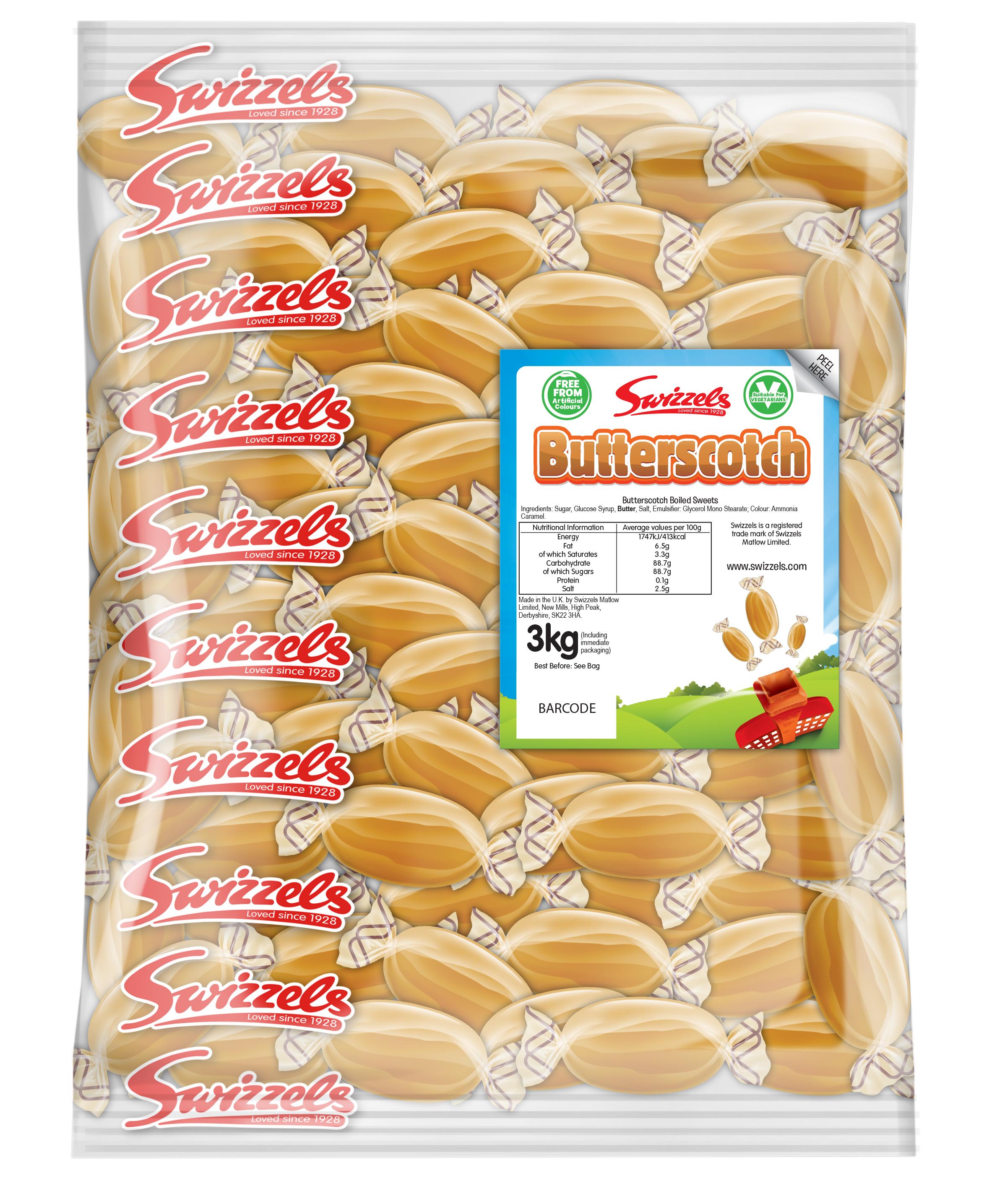 SWIZZELS BUTTERSCOTCH 3KG BAG – 1 X 3KG BAG - 0