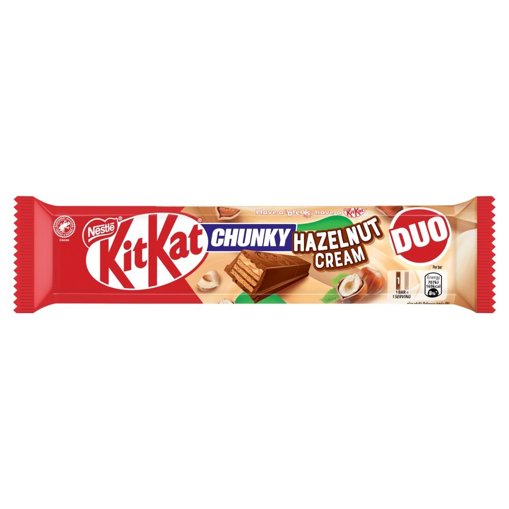 KITKAT CHUNKY DUO HAZELNUT CREAM CHOCOLATE BAR 68G – 24 X 68G BARS