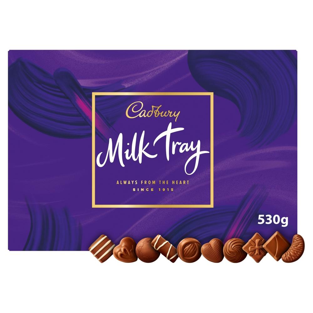 CADBURY MILK TRAY CHOCOLATE BOX 530G – 1 X 530G BOX