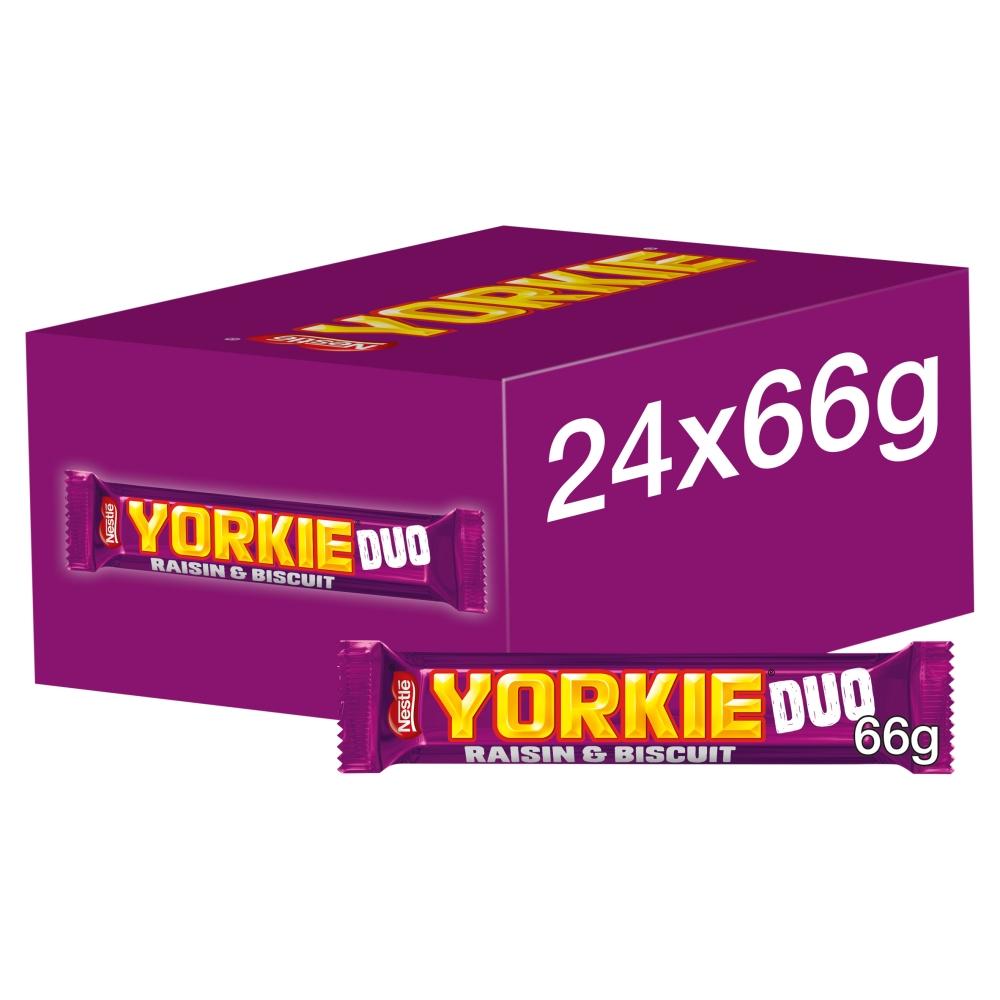 YORKIE RAISIN & BISCUIT CHOCOLATE DUO BAR 66G – 24 X 66G BARS