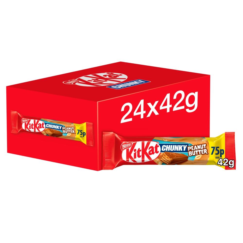 KITKAT CHUNKY PEANUT BUTTER CHOCOLATE BAR 42G – 24 X 42G BARS
