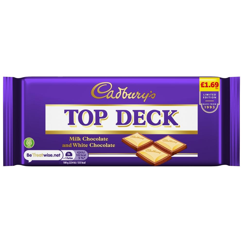 CADBURY TOP DECK CHOCOLATE 95G – 23 X 95G BARS