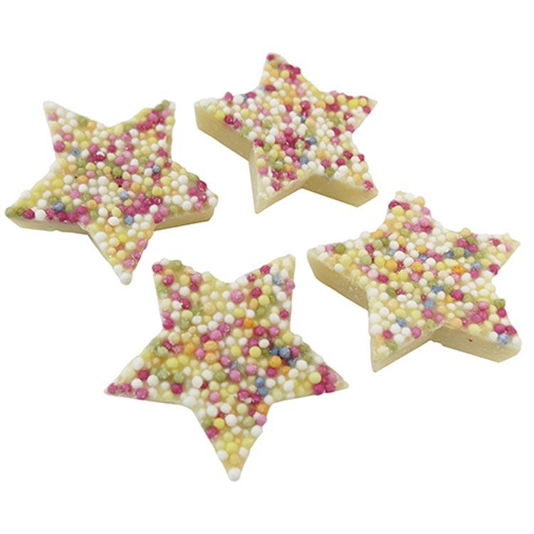 HANNAH'S WHITE CHOCOLATE SNOWIE STARS 3KG (DAIRY) – 1 X 3KG BOX