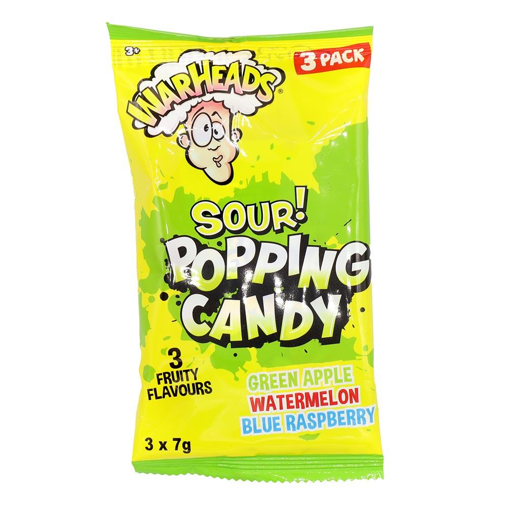 WARHEADS SOUR POPPING CANDY 3 PACK 21G – 12 X (3 X 7G) MULTIPACKS - 0