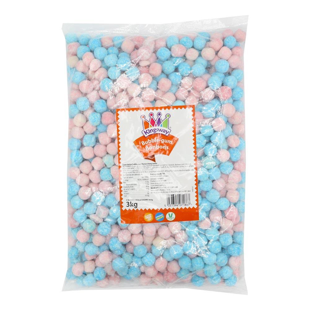KINGSWAY VEGGIE BUBBLEGUM BON BONS 3KG (VEGAN) – 1 X 3KG BAG - 0