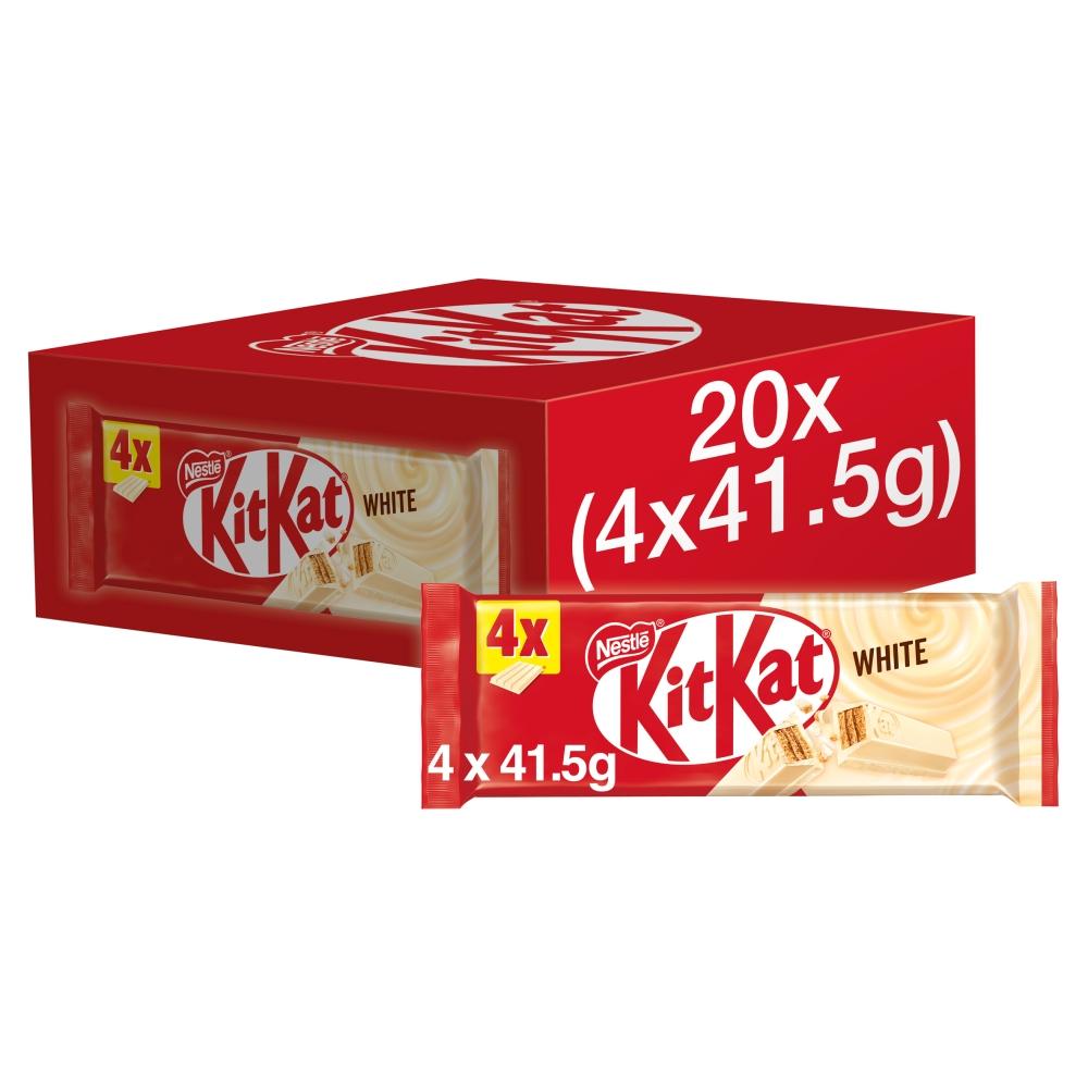 KITKAT WHITE BISCUIT BAR 166G (4 PACK) – 20 X (4 X 41.5G) MULTIPACKS