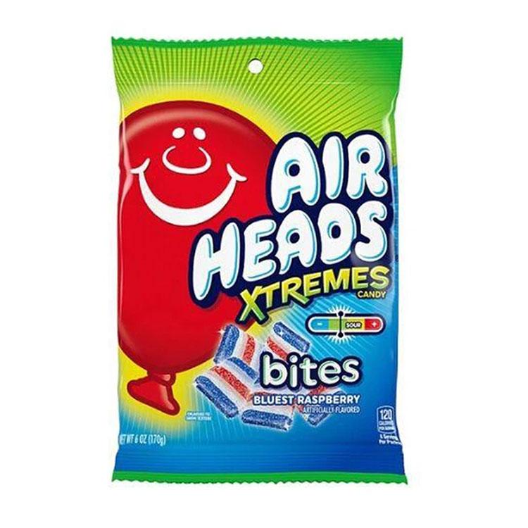 AIRHEADS XTREMES BLUEST RASPBERRY BITES 170G BAG – 12 X 170G BAGS