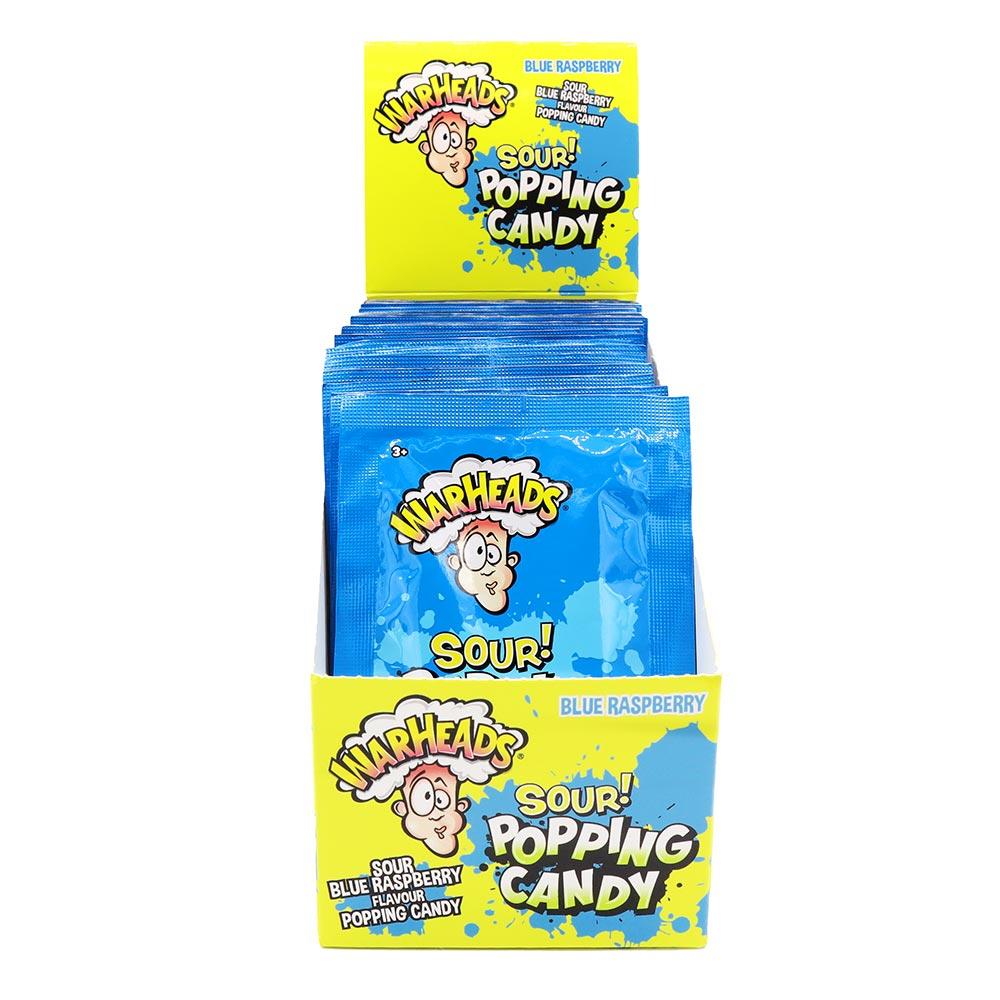 WARHEADS SOUR POPPING CANDY BLUE RASPBERRY 9G POUCH – 20 X 9G POUCHES