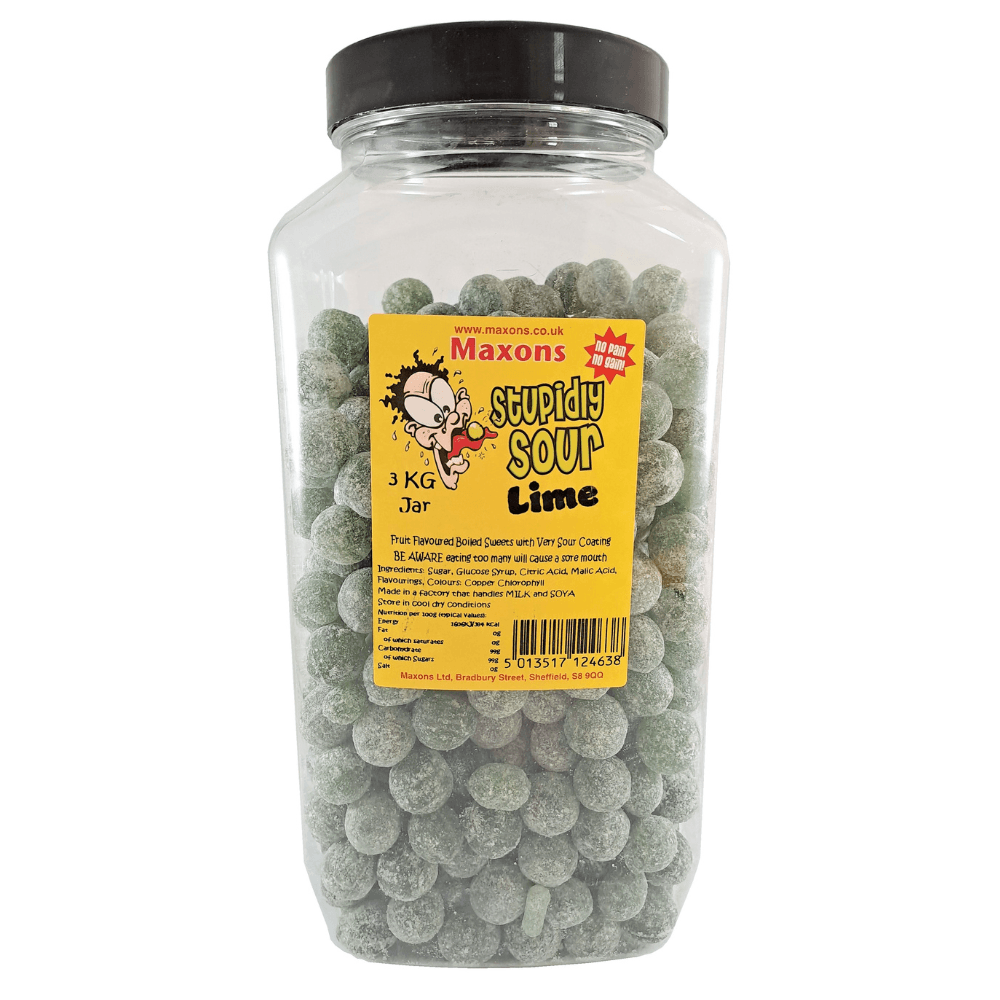 MAXON'S SOUR LIME SWEETS 3KG JAR