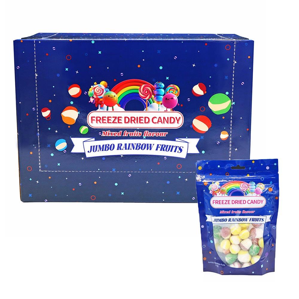 FREEZE DRIED CANDY JUMBO RAINBOW FRUITS 110G POUCH – 8 X 110G POUCHES