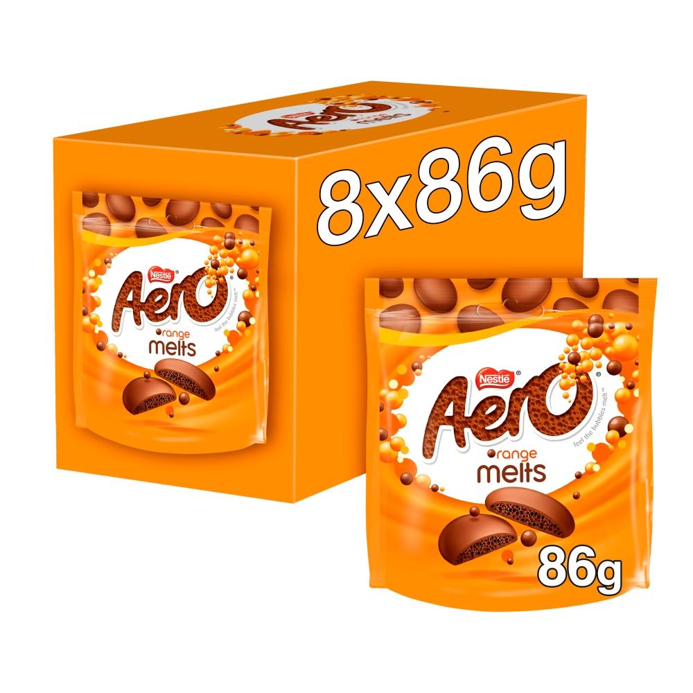 AERO MELTS ORANGE CHOCOLATE 86G BAG – 8 X 86G BAGS