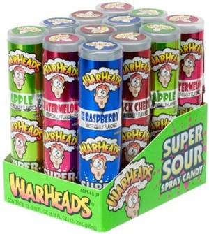 WARHEADS SUPER SOUR CANDY SPRAY 19G – 12 X 19G SPRAYS