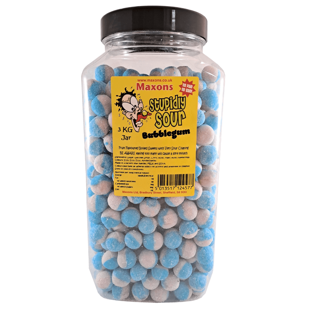 MAXON'S SOUR BUBBLEGUM SWEETS 3KG JAR