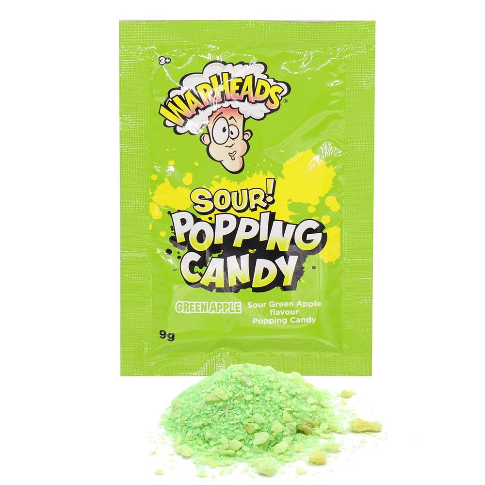 WARHEADS SOUR POPPING CANDY GREEN APPLE 9G POUCH – 20 X 9G POUCHES - 0