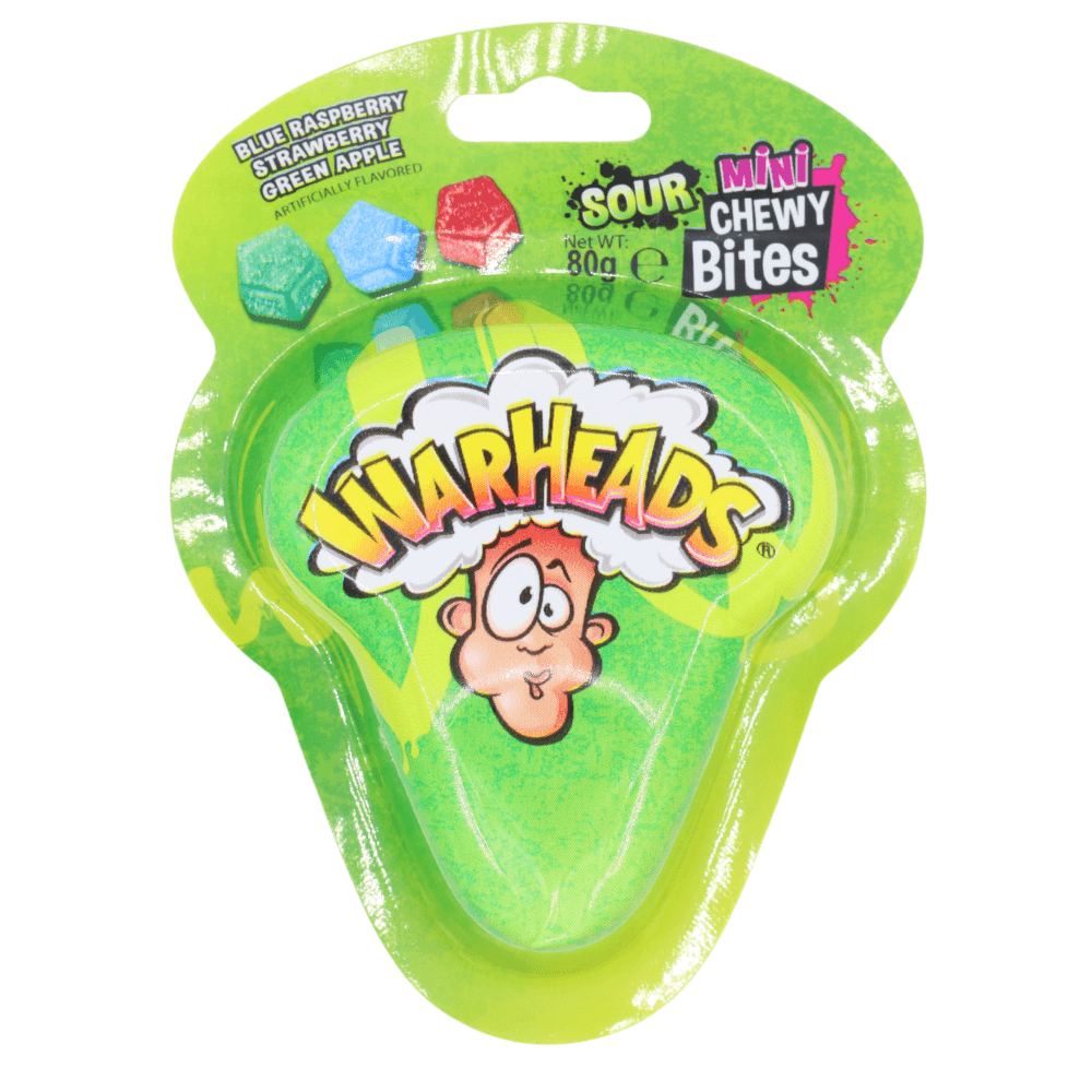 WARHEADS SOUR MINI CHEWY BITES 80G – 12 X 80G PACKS