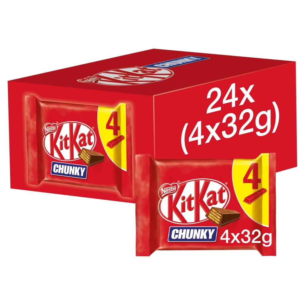 KIT KAT CHUNKY MILK CHOCOLATE BAR 4 PACK (32G) – 24 X 128G MULTIPACKS