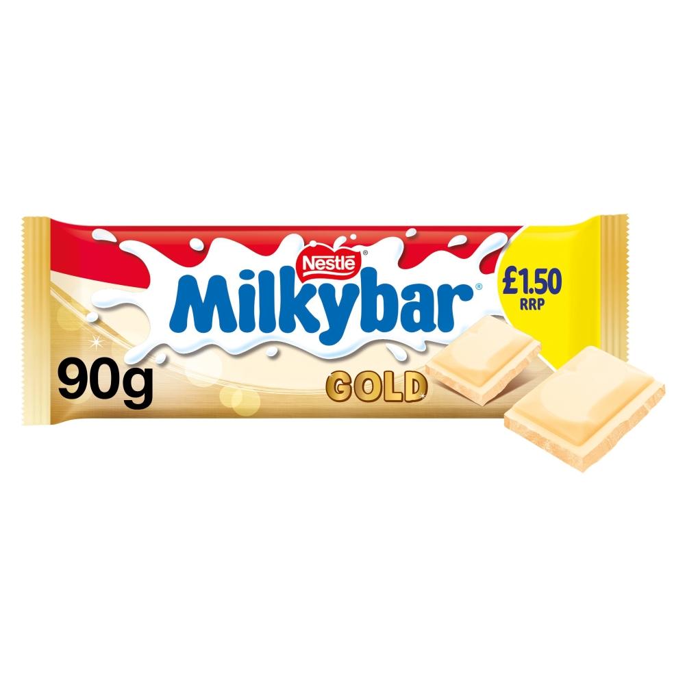 MILKYBAR GOLD CARAMEL WHITE CHOCOLATE SHARING BAR 90G (£1.50)