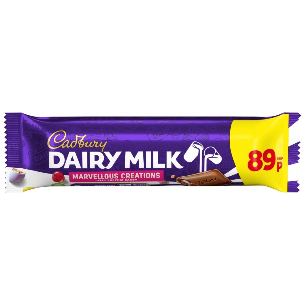 CADBURY DAIRY MILK MARVELLOUS CREATIONS JELLY POPPING CANDY CHOCOLATE 47G – 24 X 47G BARS