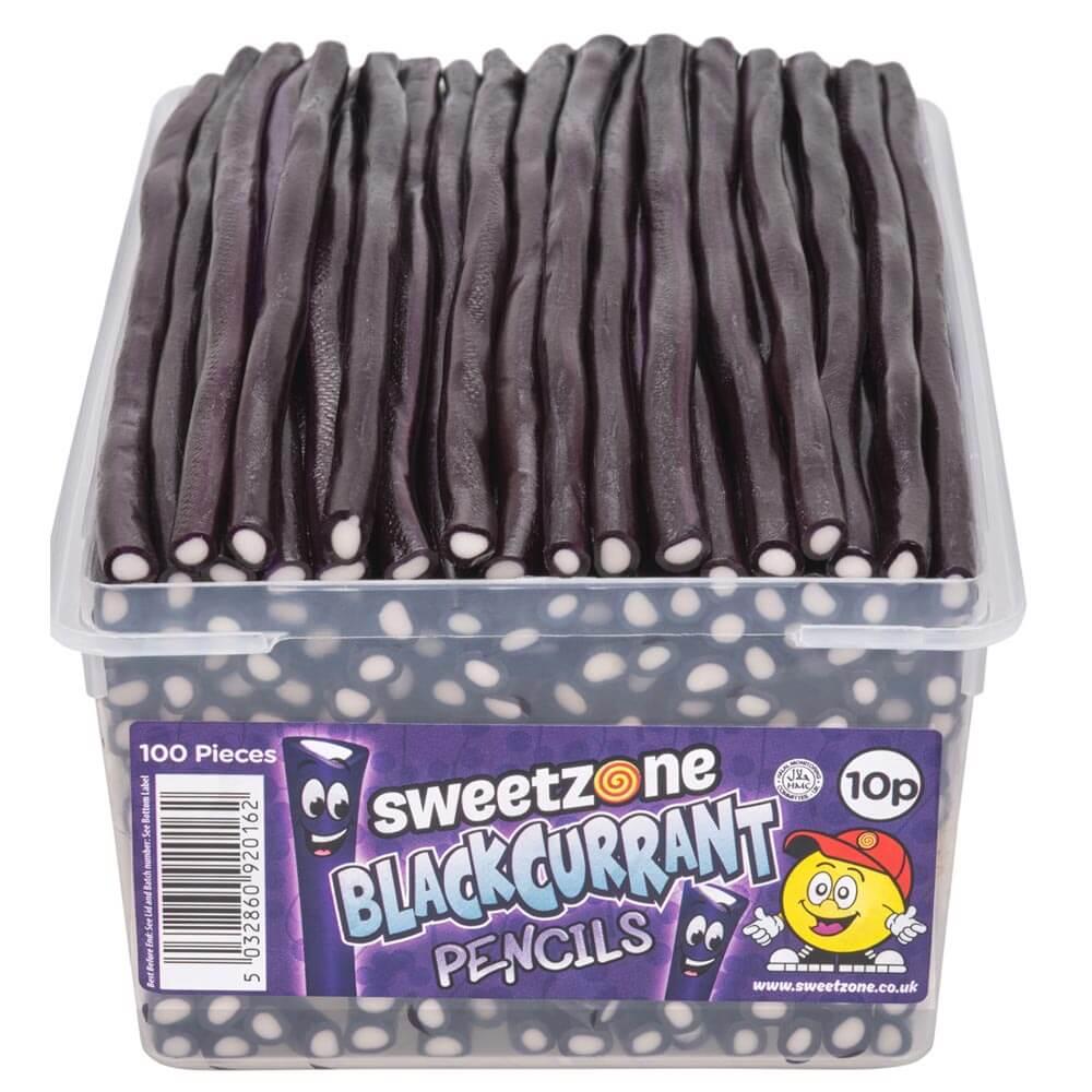 SWEETZONE BLACKCURRANT PENCILS 10P TUB – 1 X 1.1KG TUB