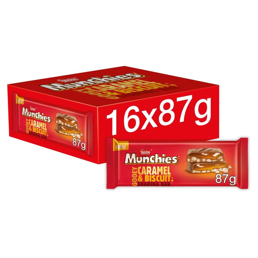 MUNCHIES CARAMEL AND BISCUIT CHOCOLATE SHARING BAR 87G – 16 X 87G BARS