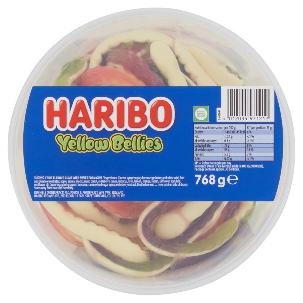 HARIBO YELLOW BELLIES 768G TUB – 1 X 768G TUB