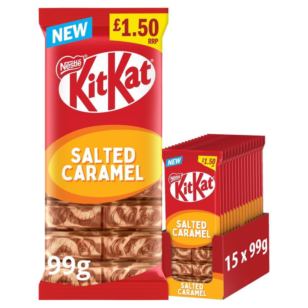 KITKAT SALTED CARAMEL CHOCOLATE SHARING BAR 99G (£1.50) – 15 X 99G BARS