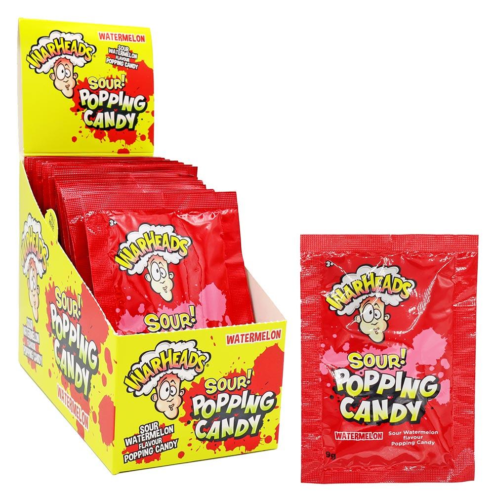 WARHEADS SOUR POPPING CANDY WATERMELON 9G POUCH – 20 X 9G POUCHES