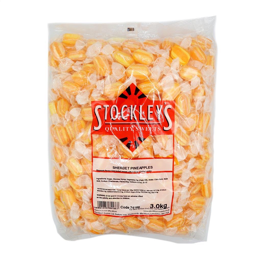 STOCKLEY'S PINEAPPLE SHERBETS 3KG BAG