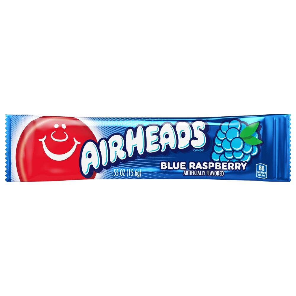 AIRHEADS BLUE RASPBERRY CHEWY CANDY BARS 16G – 36 X 16G BARS