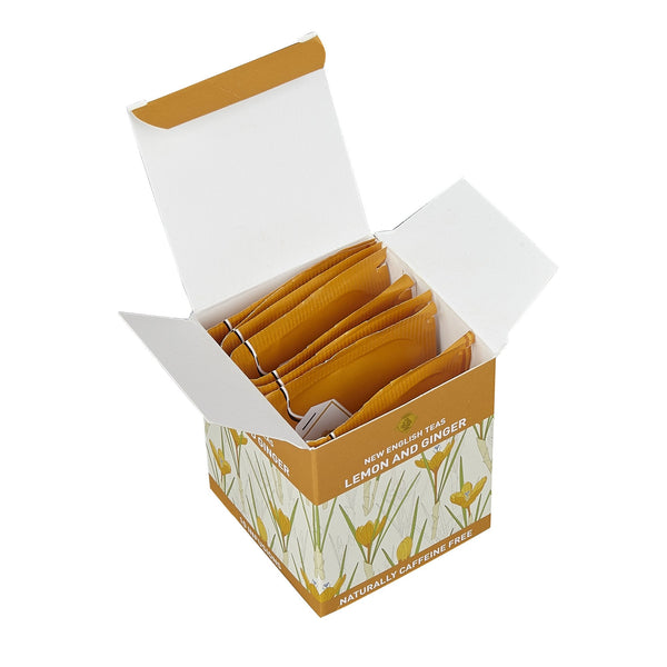LEMON AND GINGER TEA 10 INDIVIDUALLY WRAPPED TEABAGS