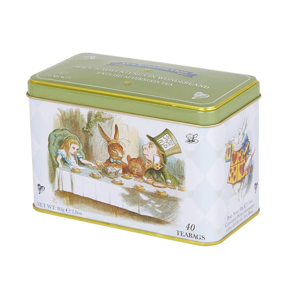 ALICE IN WONDERLAND TEA TIN WITH 40 ENGLISH AFTERNOON TEABAGS