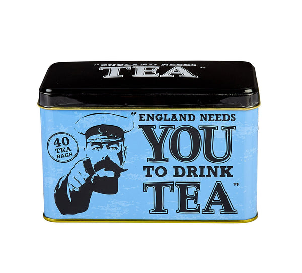 ENGLAND NEEDS YOU! TIN WITH 40 ENGLISH AFTERNOON TEABAGS