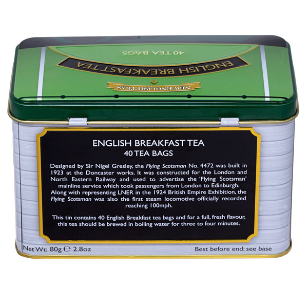 THE FLYING SCOTSMAN TEA TIN WITH 40 ENGLISH BREAKFAST TEABAGS