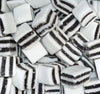 Mint and liquorice layered black and white mints