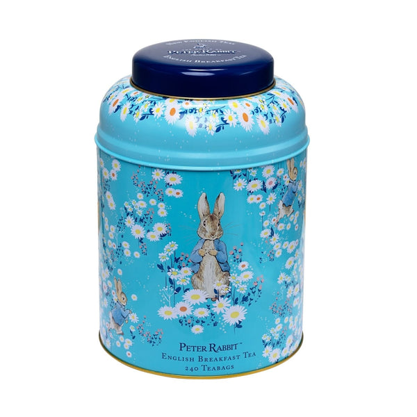 PETER RABBIT DAISIES TEA CADDY WITH 240 ENGLISH BREAKFAST TEABAGS