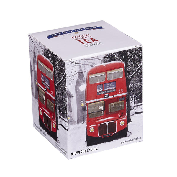 RED LONDON BUS SNOW SCENE MINI TEA BOX 10S