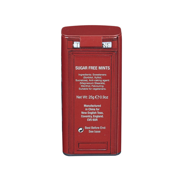 RED TELEPHONE BOX SUGAR FREE MINTS WITH FLIP LID 25G