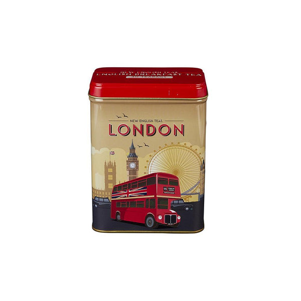 RETRO LONDON TRAVEL ENGLISH BREAKFAST TEA TIN WITH 40 TEABAGS