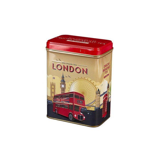 RETRO LONDON TRAVEL ENGLISH BREAKFAST TEA TIN WITH 40 TEABAGS