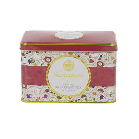 SHAKESPEARE BIRTHPLACE TRUST TEA CADDY WITH 40 BREAKFAST TEABAGS