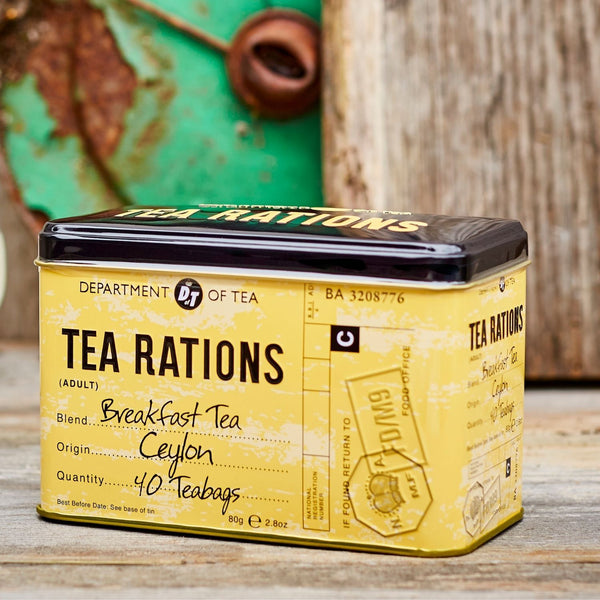 TEA RATIONS TEA TIN WITH 40 ENGLISH BREAKFAST TEABAGS
