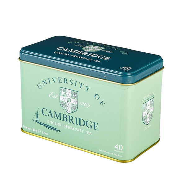 UNIVERSITY OF CAMBRIDGE TEA TIN WITH 40 ENGLISH BREAKFAST TEABAGS
